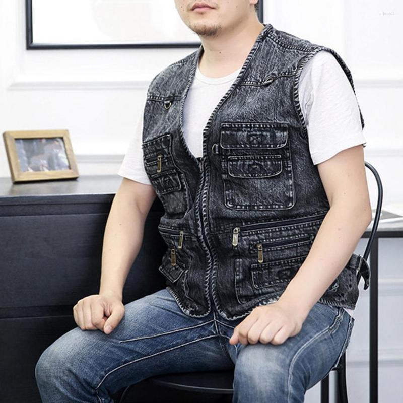 Men's Vests Denim Waistcoat Fine Stitching Cool Pure Color V Neck Vest Plus Size Outerwear For Home, Blue
Men's Vests Denim Waistcoat Fine Stitching Cool Pure Color V Neck Vest Plus Size Outerwear For Home, Blue