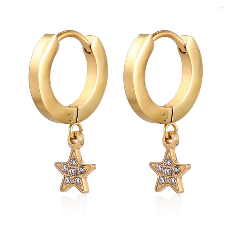 Hoop Earrings Delicate Women Gold And Silver Stainless Steel Six Zircon Stone Heart Fashion Round Jewelry Gifts For Girl
Hoop Earrings Delicate Women Gold And Silver Stainless Steel Six Zircon Stone Heart Fashion Round Jewelry Gifts For Girl