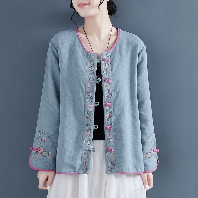 Women's Blouses & Shirts Spring Autumn Women Blosue Vintage Embroidery Chinese Style Long Sleeve O-neck Loose Casual Tops
Women's Blouses & Shirts Spring Autumn Women Blosue Vintage Embroidery Chinese Style Long Sleeve O-neck Loose Casual Tops