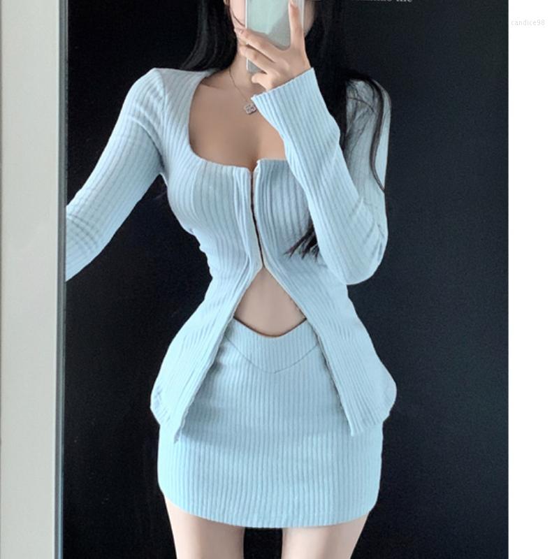 Work Dresses 2022 Autumn For Women Korean Style Lace Up Back Cardigan Skirt Suit 2 Pieces Sets Tight-fitting Retro Y2k Blue Knit, Black cardigan
Work Dresses 2022 Autumn For Women Korean Style Lace Up Back Cardigan Skirt Suit 2 Pieces Sets Tight-fitting Retro Y2k Blue Knit, Black cardigan