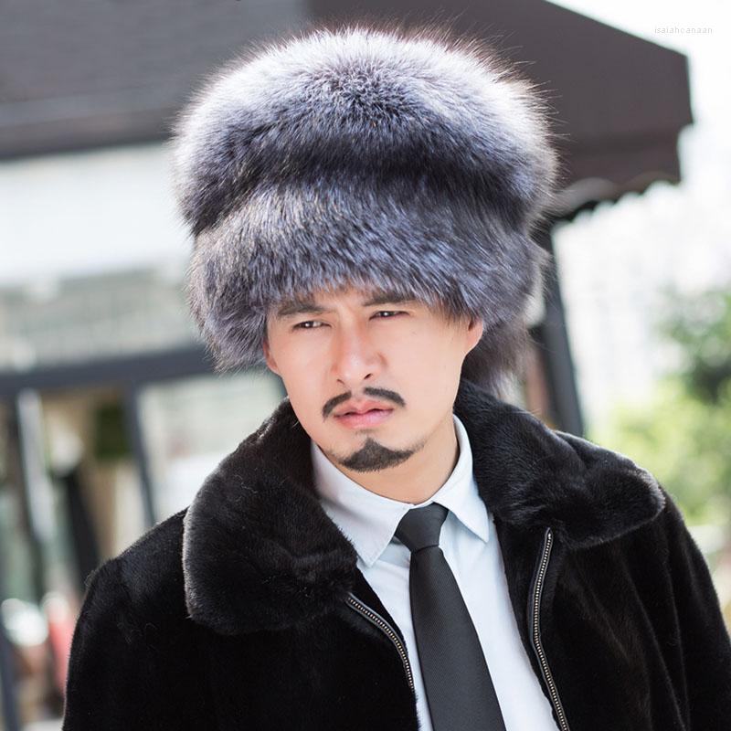Berets FURCHARM Winter Bomber Fur Hat Male Outdoor Genuine Leather Cap Men For Real Caps Russia Style Hats, Silver fox
Berets FURCHARM Winter Bomber Fur Hat Male Outdoor Genuine Leather Cap Men For Real Caps Russia Style Hats, Silver fox