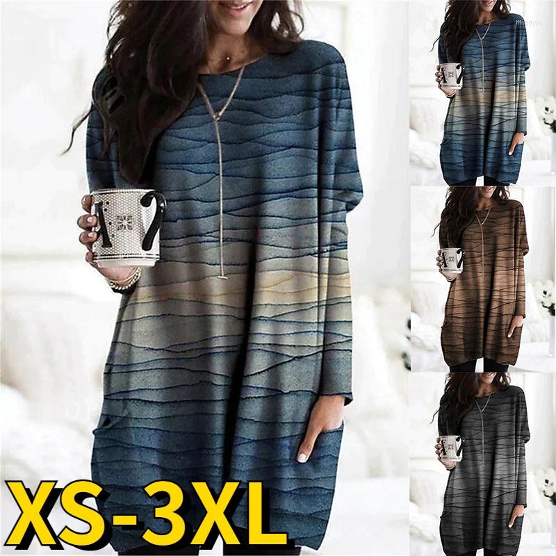 Casual Dresses Autumn Winter Women Daily Loose Short Skirts Round Neck T-shirt Pullover Vintage Rinting Dress Miniskirt Elegant Long Sleeve
Casual Dresses Autumn Winter Women Daily Loose Short Skirts Round Neck T-shirt Pullover Vintage Rinting Dress Miniskirt Elegant Long Sleeve