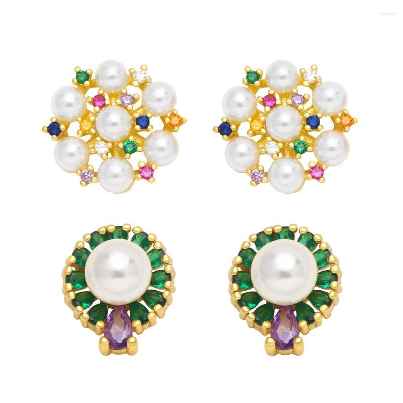 Stud Earrings FLOLA Multicolor Crystal Flowers Pearl For Women Copper Gold Plated Daisy Ear Studs Mini Rainbow Jewelry Ersa059
Stud Earrings FLOLA Multicolor Crystal Flowers Pearl For Women Copper Gold Plated Daisy Ear Studs Mini Rainbow Jewelry Ersa059