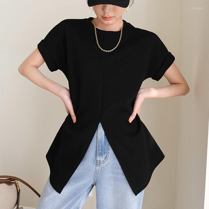 Women' T Shirts Fashion Dovetail Slit Design Flying-sleeved Short-sleeved Shirt 2022 Summer Top Female Niche Solid Color, Black
Women' T Shirts Fashion Dovetail Slit Design Flying-sleeved Short-sleeved Shirt 2022 Summer Top Female Niche Solid Color, Black