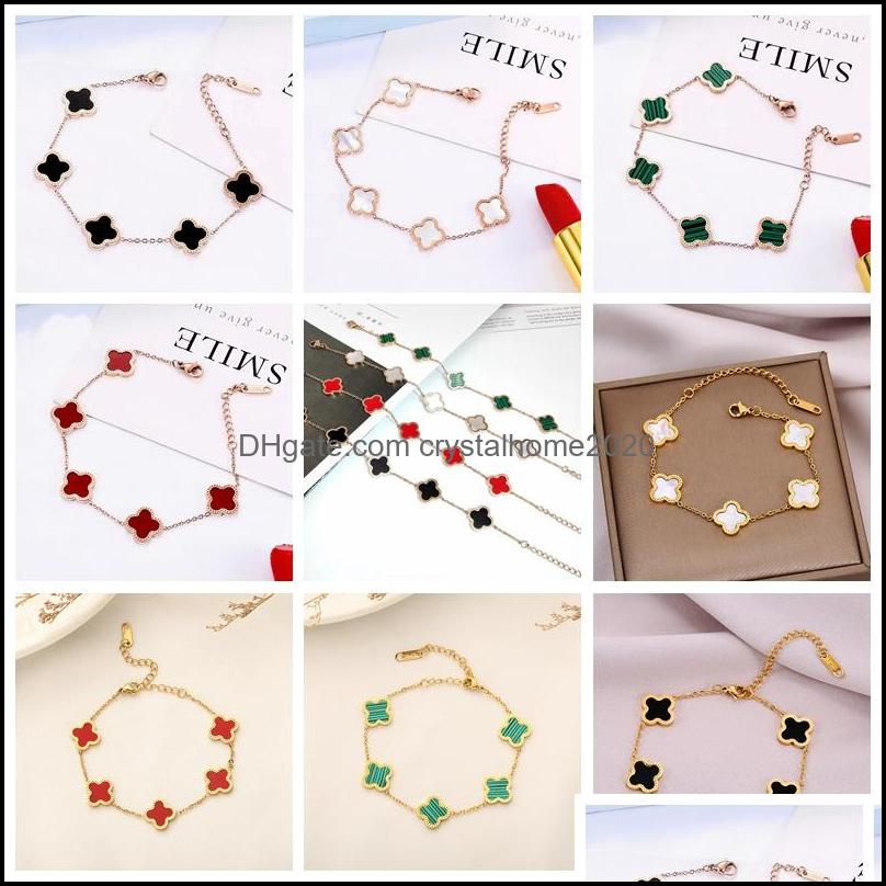 Charm Bracelets Good Luck Colorf Four Leaf Clover Charm Stainless Steel Bracelet Beautif Women Engagement Jewelry Drop Delivery Brace Othn1
Charm Bracelets Good Luck Colorf Four Leaf Clover Charm Stainless Steel Bracelet Beautif Women Engagement Jewelry Drop Delivery Brace Othn1