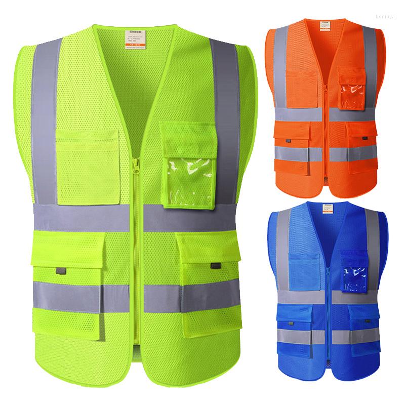 Motorcycle Apparel Hi Vis VIZ Excutive Vest High Visibility Reflective Mesh Multi-pocket Safety With Stripes Mens Summer 
Motorcycle Apparel Hi Vis VIZ Excutive Vest High Visibility Reflective Mesh Multi-pocket Safety With Stripes Mens Summer