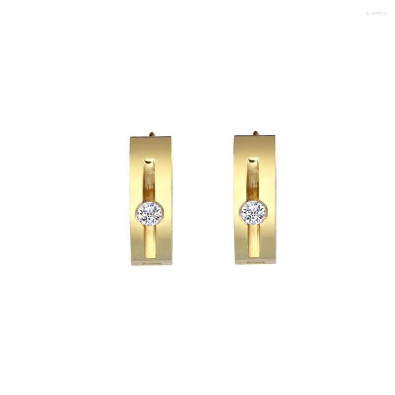 Hoop Earrings Stainless Steel Delicate Gold One Zircon Stone Inset Women Jewelry Gift For Him
Hoop Earrings Stainless Steel Delicate Gold One Zircon Stone Inset Women Jewelry Gift For Him