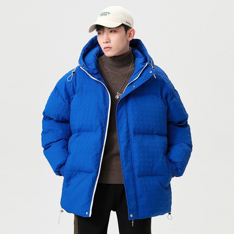

Men's Down Parkas Coat for Men the Winter Plaid Zip Warm Thicken Streetwear Retro Hooded Bubble Casual Klein Blue Puffer Jacket 221207, Navy blue