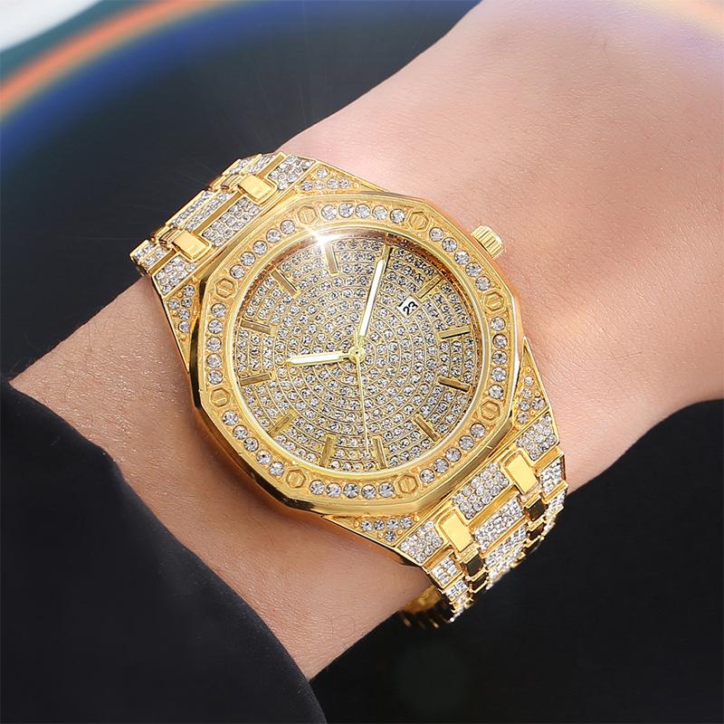 Wristwatches Luxury Watch For Men Hip Hop Iced Out Sliver Gold Rhinestone Wristwatch Diamond Gift Relojes Para Mujer, Brosegold
Wristwatches Luxury Watch For Men Hip Hop Iced Out Sliver Gold Rhinestone Wristwatch Diamond Gift Relojes Para Mujer, Brosegold