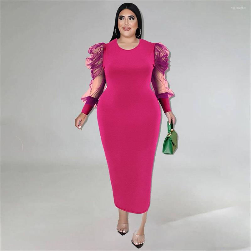 Plus Size Dresses Sheer Mesh Patchwork Classy Dress For Women Puff Long Sleeve Bodycon Ankle Length Party Vestidos Evening Club Festival, Black
Plus Size Dresses Sheer Mesh Patchwork Classy Dress For Women Puff Long Sleeve Bodycon Ankle Length Party Vestidos Evening Club Festival, Black