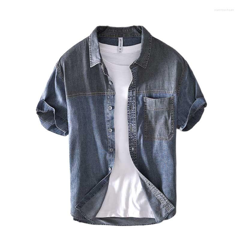 Men's Casual Shirts Fashion Denim Short Sleeve Summer Men Jeans Shirt Younth Streetwear Patchwork Clothing, Gray
Men's Casual Shirts Fashion Denim Short Sleeve Summer Men Jeans Shirt Younth Streetwear Patchwork Clothing, Gray