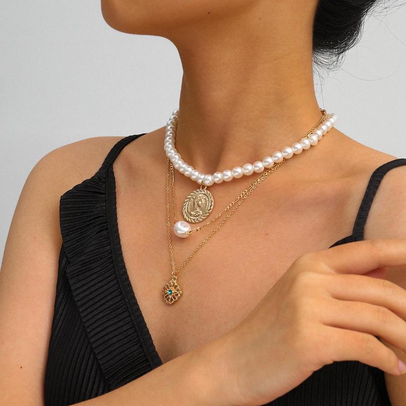 Pendant Necklaces Portrait Embossed Flower Necklace Fashion Jewelry Choker For Women Simulated Pearl Chain Multilayer
Pendant Necklaces Portrait Embossed Flower Necklace Fashion Jewelry Choker For Women Simulated Pearl Chain Multilayer