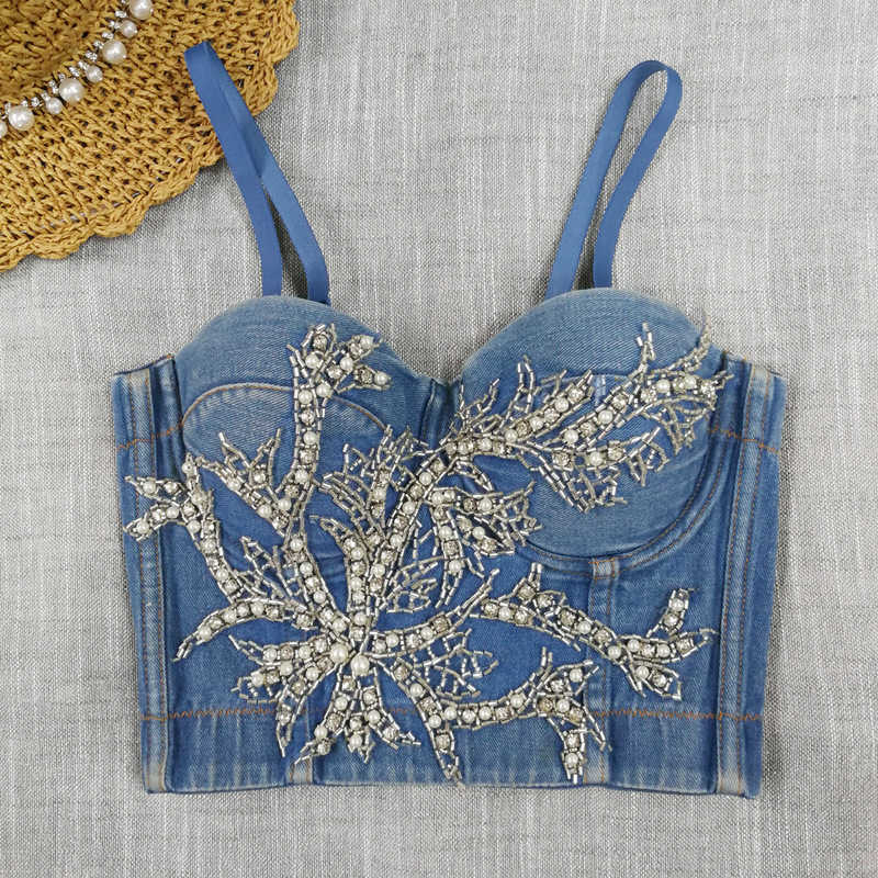 Denim sling nail bead fish bone bra steel ring body shaping shirt night club bungee sweet and hot vest, Denim blue
Denim sling nail bead fish bone bra steel ring body shaping shirt night club bungee sweet and hot vest, Denim blue