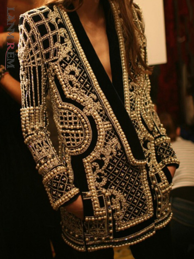 Women's Suits Blazers LANMREM Beaded Geometric Autumn Winter Long Sleeves V-Neck Vintage Ladies Outwear vintage fashion Overcoats 2A1679 221207, White
Women's Suits Blazers LANMREM Beaded Geometric Autumn Winter Long Sleeves V-Neck Vintage Ladies Outwear vintage fashion Overcoats 2A1679 221207, White