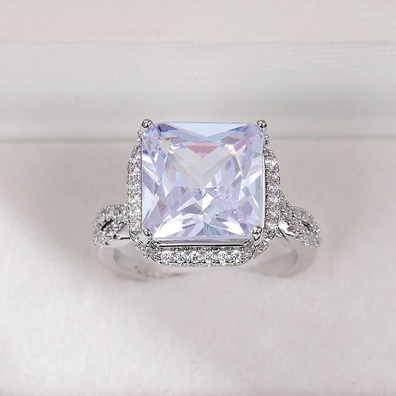 Wedding Rings Luxury Trendy Silver Plated Square Engagement For Women Shine White CZ Stone Inlay Fashion Jewelry Party Gift
Wedding Rings Luxury Trendy Silver Plated Square Engagement For Women Shine White CZ Stone Inlay Fashion Jewelry Party Gift