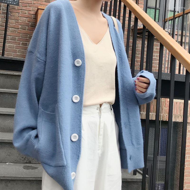 Women' Knits Korean Women Loose Cardigan Double Pocket Design Knitted Female Sweater Jacket Autumn Winter V-neck Long Sleeve Coat, Black
Women' Knits Korean Women Loose Cardigan Double Pocket Design Knitted Female Sweater Jacket Autumn Winter V-neck Long Sleeve Coat, Black