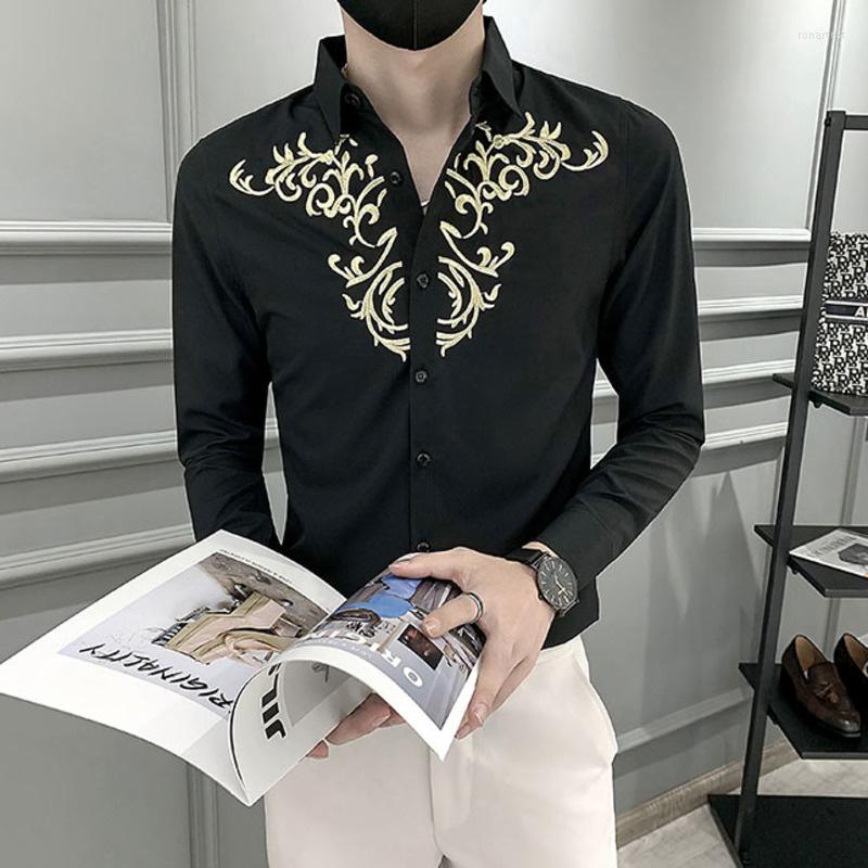 Men's Casual Shirts Paisley Luxury Gold Embroidery Shirt Men 2022 Fall Winter Dress Mens Wedding Social Smoking Chemise Homme, Black
Men's Casual Shirts Paisley Luxury Gold Embroidery Shirt Men 2022 Fall Winter Dress Mens Wedding Social Smoking Chemise Homme, Black