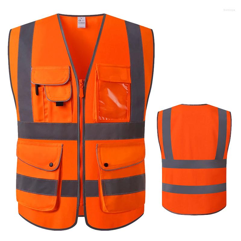 Motorcycle Apparel Fluorescent Orange Safety Vest With Pockets Zipper Front Closure High Visibility Reflective Strips
Motorcycle Apparel Fluorescent Orange Safety Vest With Pockets Zipper Front Closure High Visibility Reflective Strips
