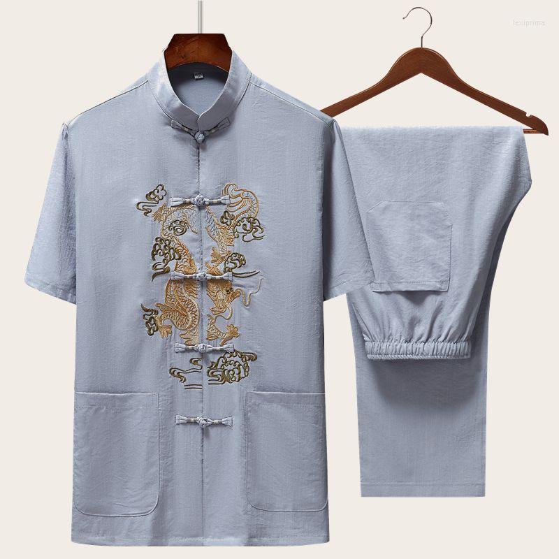Ethnic Clothing Summer Chinese Style Embroider Cotton Linen Tang Suit Oriental Men Short Sleeve Top And Pant Sets Costume Streetwear
Ethnic Clothing Summer Chinese Style Embroider Cotton Linen Tang Suit Oriental Men Short Sleeve Top And Pant Sets Costume Streetwear