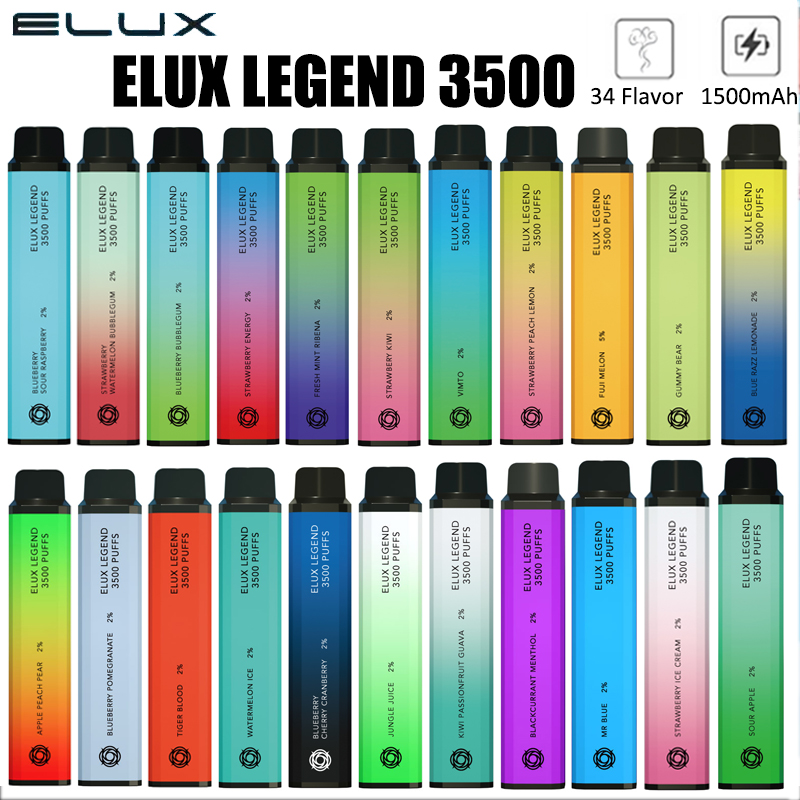 Elux Legend 3500 Puffs Disposable E cigarette Vape Pen 2% 34 Flavors 1500mAh Vaporizer Stick Vapor Kit 10ml Pre Filled Cartridge Device
Elux Legend 3500 Puffs Disposable E cigarette Vape Pen 2% 34 Flavors 1500mAh Vaporizer Stick Vapor Kit 10ml Pre Filled Cartridge Device
