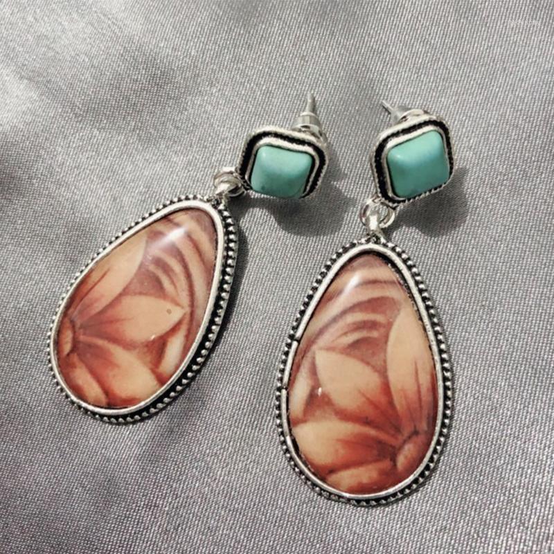 Dangle Earrings Turquoise Drop Vintage Flower Printed Stud For Women Jewelry Wedding Party Gift
Dangle Earrings Turquoise Drop Vintage Flower Printed Stud For Women Jewelry Wedding Party Gift