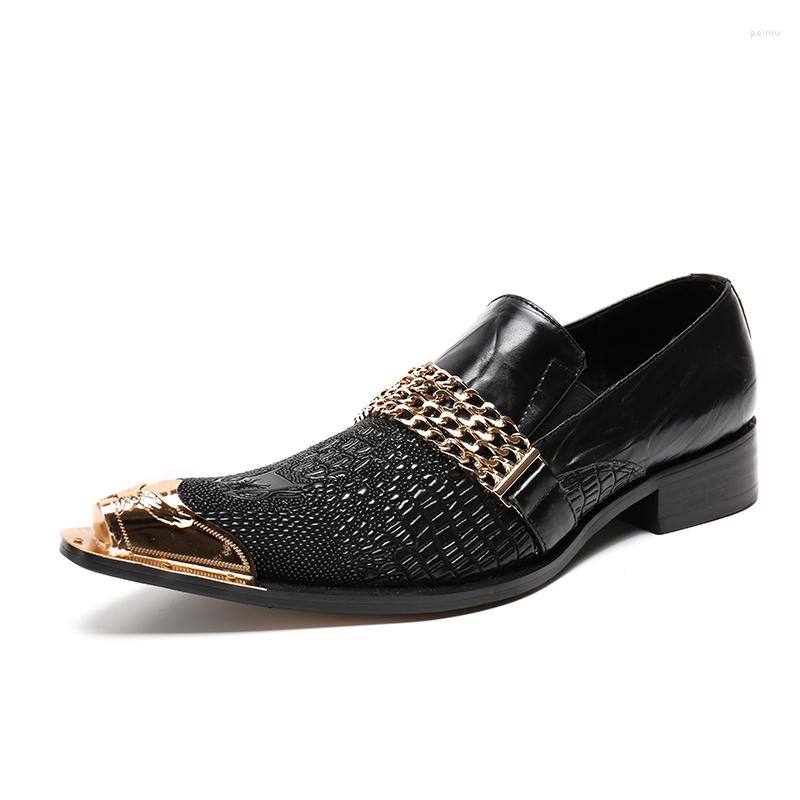 Dress Shoes Black Men's With Gold Metal Toe Chain Luxurious Glitter Wedding Evening Party Hairdress Sexy Men, Picture shown
Dress Shoes Black Men's With Gold Metal Toe Chain Luxurious Glitter Wedding Evening Party Hairdress Sexy Men, Picture shown