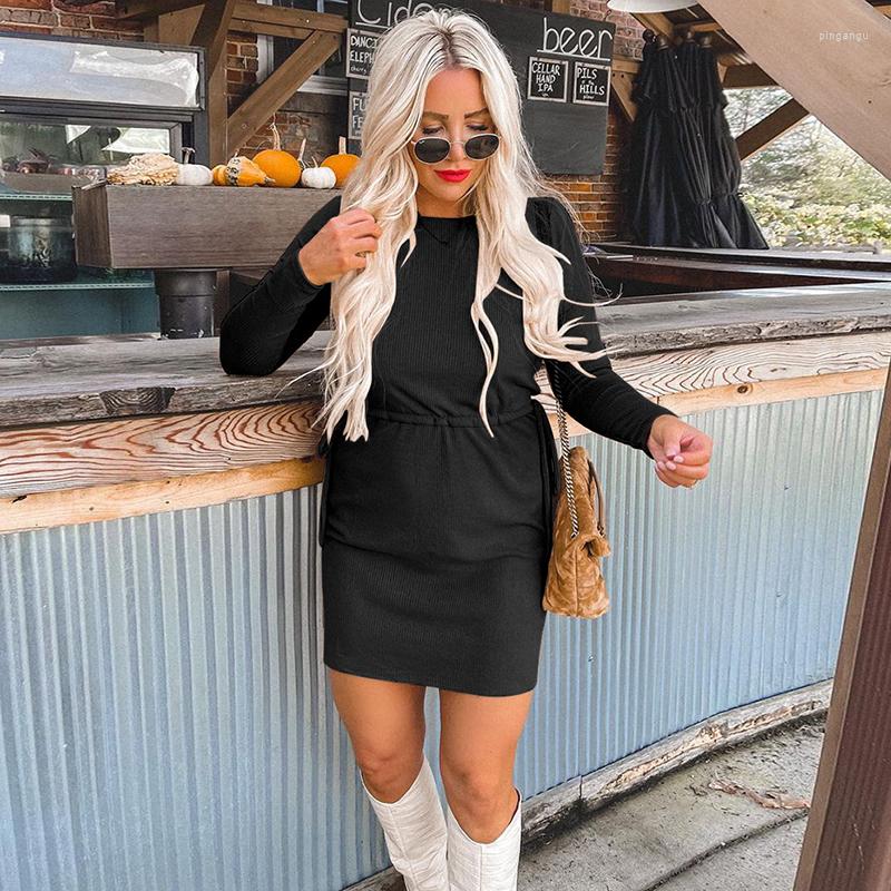 Casual Dresses 2022 Fashion Solid Long Sleeve Lace-Up Loose Dress Sexy Mini Shiring O-neck Women Autumn Office Commute Elegant, Black
Casual Dresses 2022 Fashion Solid Long Sleeve Lace-Up Loose Dress Sexy Mini Shiring O-neck Women Autumn Office Commute Elegant, Black