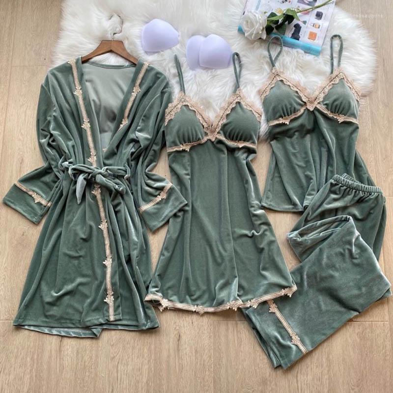 Women's Sleepwear 4 Pieces Winter Gold Velvet Robe Sets Suit Sexy Lace Warm Dressing Gown Sleeveless Femme Thicken Home Clothes Pyjama, 2 pieces robe set
Women's Sleepwear 4 Pieces Winter Gold Velvet Robe Sets Suit Sexy Lace Warm Dressing Gown Sleeveless Femme Thicken Home Clothes Pyjama, 2 pieces robe set