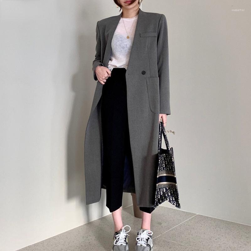 Women' Suits Korea Chic Casual Trend Women V-neck Single-breasted Fashion Minimalist Long-sleeved Blazer Top 2022 Autumn 16E2449, Advanced gray
Women' Suits Korea Chic Casual Trend Women V-neck Single-breasted Fashion Minimalist Long-sleeved Blazer Top 2022 Autumn 16E2449, Advanced gray