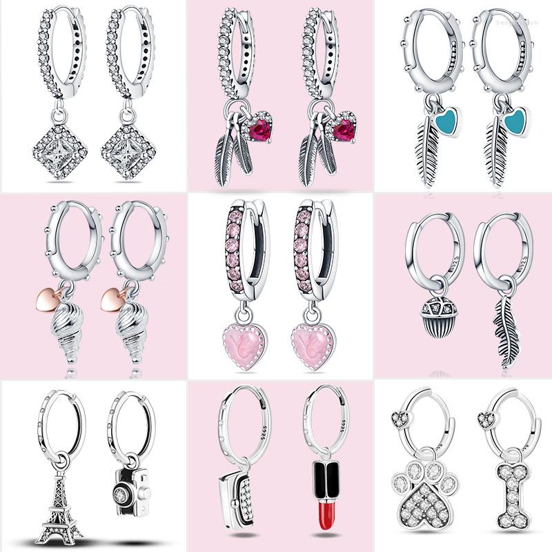 Dangle Earrings Top Sale S925 Silver Piercing For Women 925 Hoop Fit With Original Jewelry DIY
