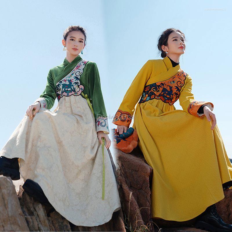 Ethnic Clothing 2022 Winter Chinese National Vintage Style Hanfu Embroidery Cross Collar Lonf Sleeve Dress Female Fashion Slim
Ethnic Clothing 2022 Winter Chinese National Vintage Style Hanfu Embroidery Cross Collar Lonf Sleeve Dress Female Fashion Slim