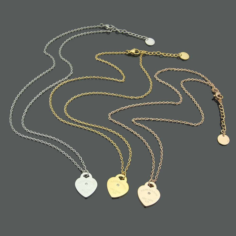 Luxury Designer Love Necklace Women paragraph clavicle Single Stone Heart Pendant Necklaces
Luxury Designer Love Necklace Women paragraph clavicle Single Stone Heart Pendant Necklaces