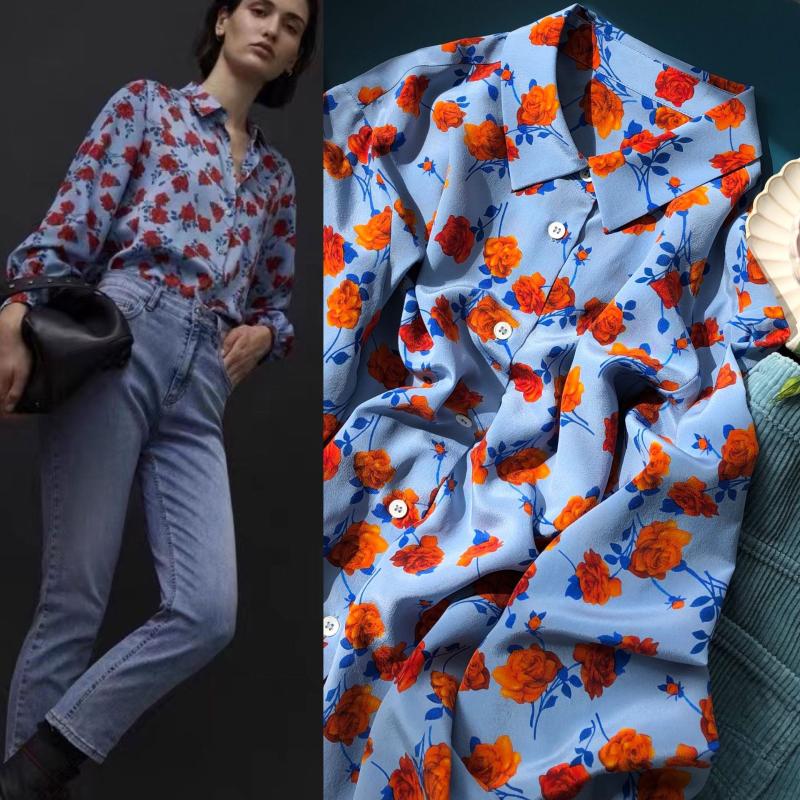 Women' Blouses & Shirts Women Shirt Vintage Oil Painting Tone Orange Withered Rose Sand Washed Mulberry Silk Long-sleeved, Print
Women' Blouses & Shirts Women Shirt Vintage Oil Painting Tone Orange Withered Rose Sand Washed Mulberry Silk Long-sleeved, Print