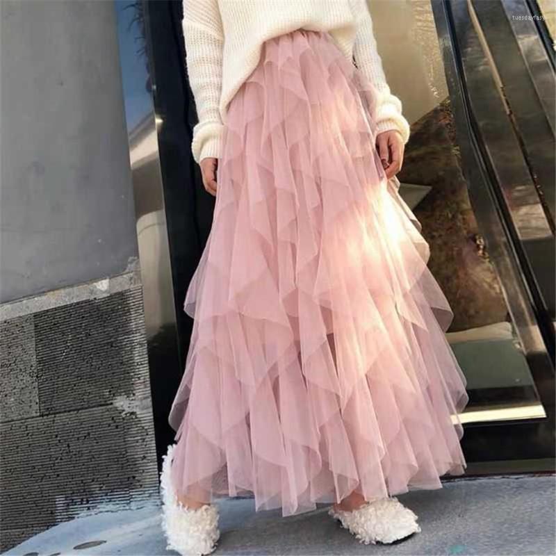 Skirts 2022 Spring Autumn Summer Women Party Long Midi Skirt Korean Fashion Female Elastic High Waist Tulle Mesh Irregular Tutu, White
Skirts 2022 Spring Autumn Summer Women Party Long Midi Skirt Korean Fashion Female Elastic High Waist Tulle Mesh Irregular Tutu, White