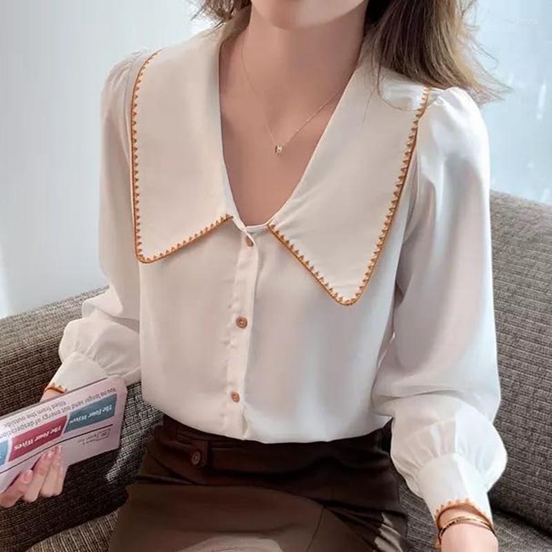 Women' Blouses Autumn 2022 French Sweet Button Blouse Women Casual Shirts Long Sleeves Female Woman Chiffon Tops S9345, Beige
Women' Blouses Autumn 2022 French Sweet Button Blouse Women Casual Shirts Long Sleeves Female Woman Chiffon Tops S9345, Beige