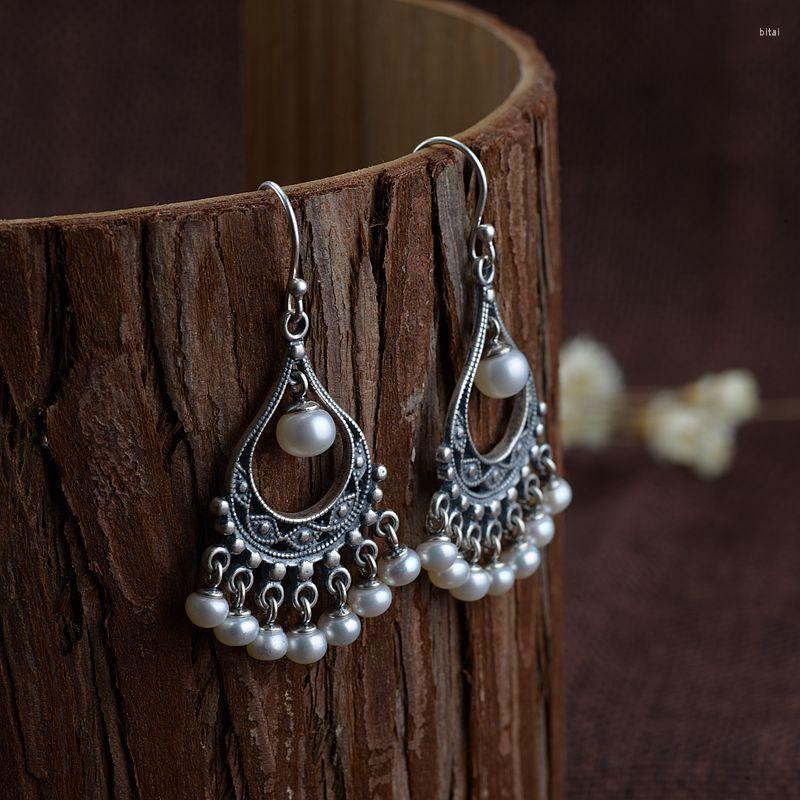 Dangle Earrings Pure 925 Sterling Silver Pearl Drop For Women Dropship Fashion Jewelry Top Quality