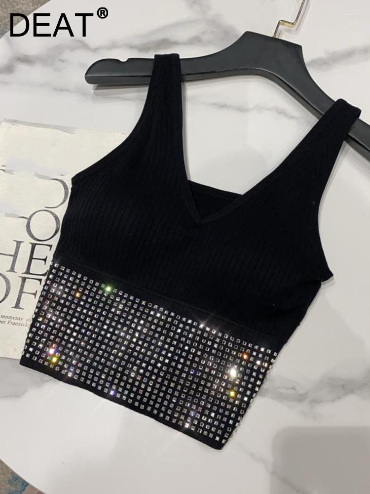 Women's Tanks Fashion Sexy Diamond Solid Color Short Camisole Women's Casual V-Neck Elastic Waist Sling Vest 2022 Autumn 11XX08, Black
Women's Tanks Fashion Sexy Diamond Solid Color Short Camisole Women's Casual V-Neck Elastic Waist Sling Vest 2022 Autumn 11XX08, Black