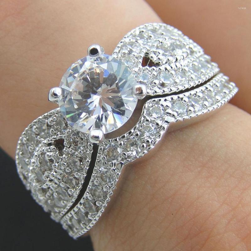 Cluster Rings Selling Real 925 Sterling Silver Fine Jewelry CZ Womens Engagement Wedding Ring Set For Gift
Cluster Rings Selling Real 925 Sterling Silver Fine Jewelry CZ Womens Engagement Wedding Ring Set For Gift