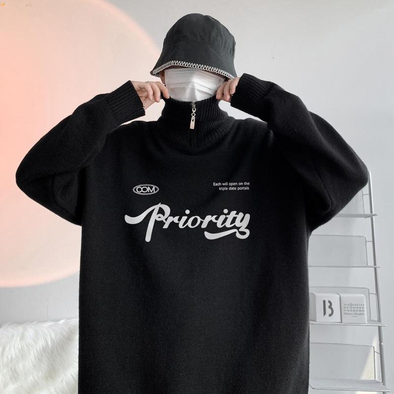 Men's Sweaters Streetwear Letter Men Turn Down Collar Winter Casual Zipper Knitted Pullovers Korean Unisex Basic Tops Versatile, Black
Men's Sweaters Streetwear Letter Men Turn Down Collar Winter Casual Zipper Knitted Pullovers Korean Unisex Basic Tops Versatile, Black