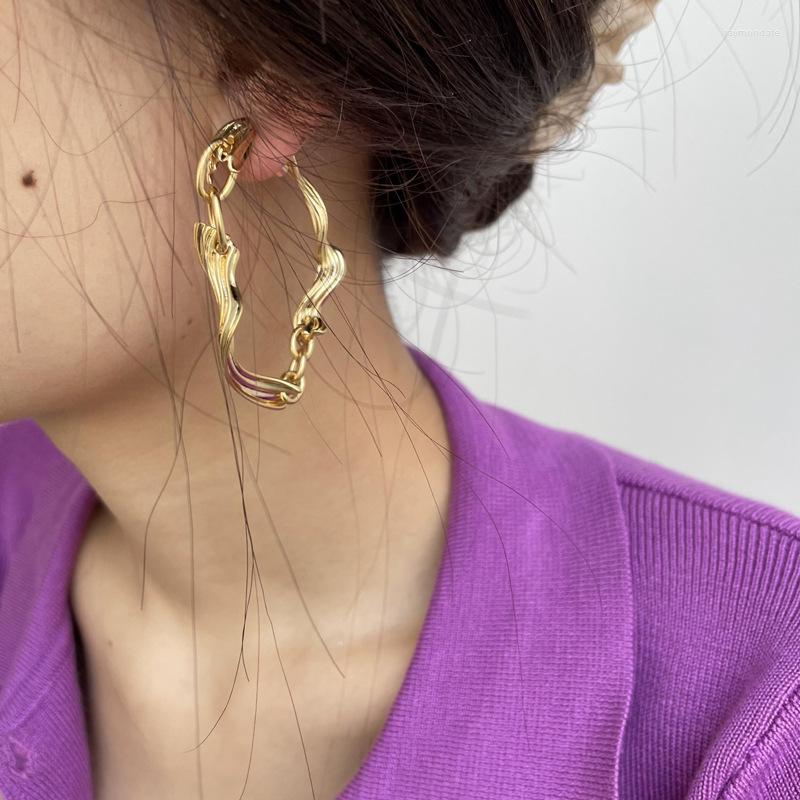 Hoop Earrings SRCOI Golden Twisted Geometric Circle For Women Temperament Metallic Spiral Link Chain Hoops Minimalist Jewelry
Hoop Earrings SRCOI Golden Twisted Geometric Circle For Women Temperament Metallic Spiral Link Chain Hoops Minimalist Jewelry