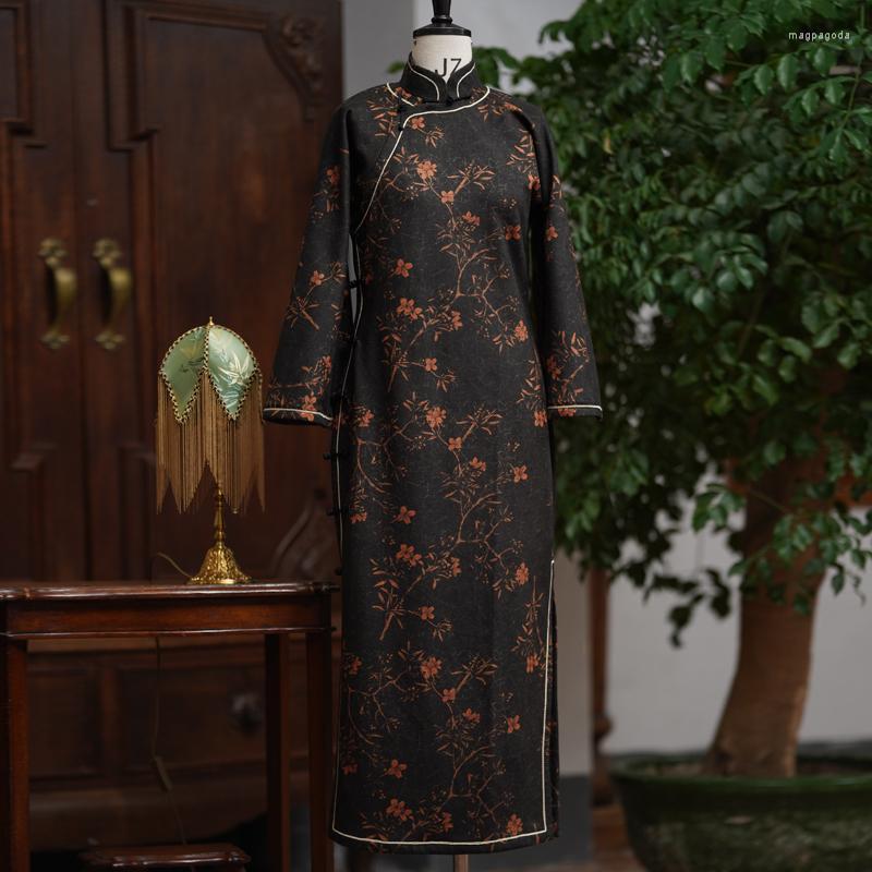 Ethnic Clothing MengHuiGuLi Winter Style Chinese Triditional Retro Printing Cheongsam Women Upset Long Sleeves Elegant Party Daily Dress
Ethnic Clothing MengHuiGuLi Winter Style Chinese Triditional Retro Printing Cheongsam Women Upset Long Sleeves Elegant Party Daily Dress