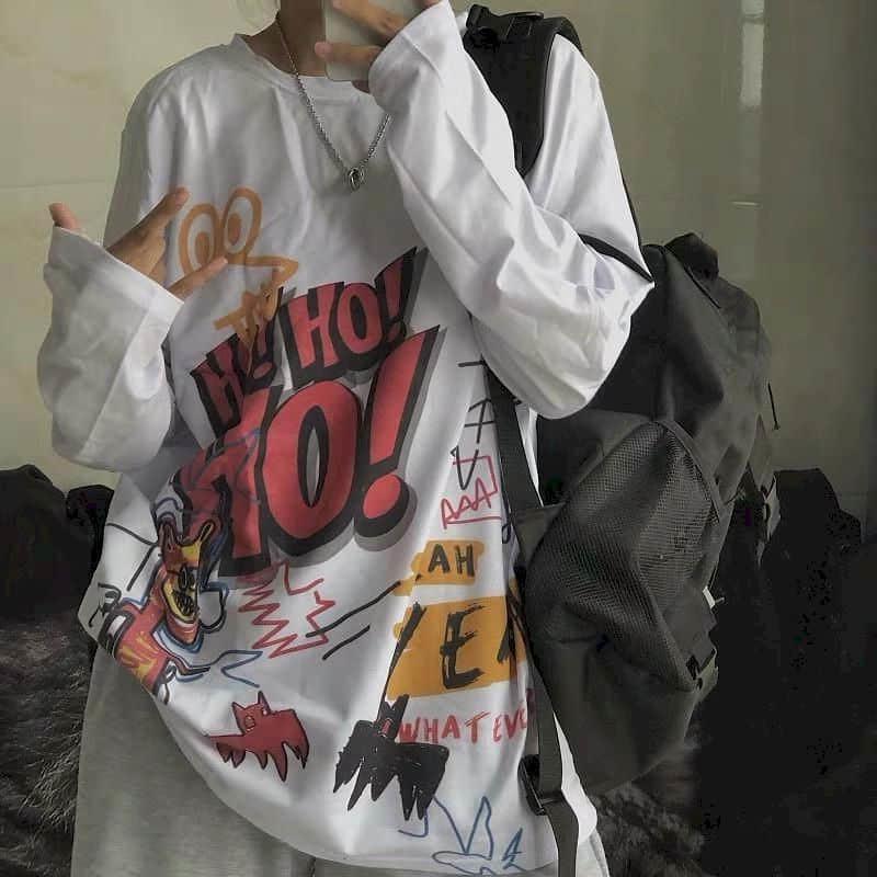 Men's T Shirts Long-sleeved T-shirt Men Retro Graffiti Printing Hip-hop Loose Autumn Korean Style Student Bottoming Shirt Tee Couple Wear, 146 graffiti gray
Men's T Shirts Long-sleeved T-shirt Men Retro Graffiti Printing Hip-hop Loose Autumn Korean Style Student Bottoming Shirt Tee Couple Wear, 146 graffiti gray