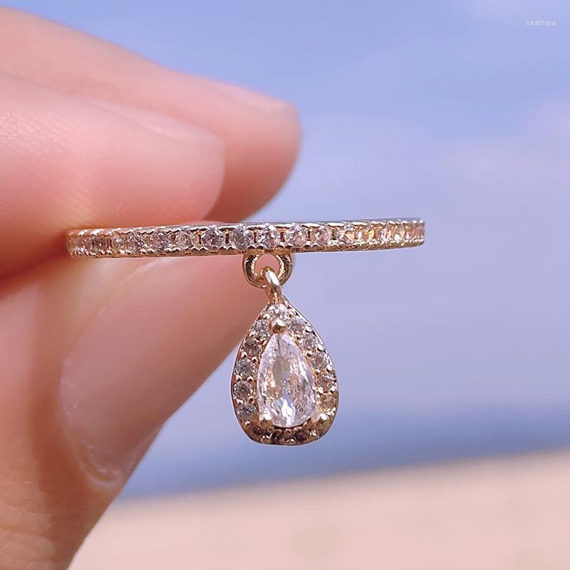 Cluster Rings Gold Silver Color Unique Design Water Drop Hanging Pendant Ring Elegant Charm Zirconia Index Finger Gift For Women Adjustable
Cluster Rings Gold Silver Color Unique Design Water Drop Hanging Pendant Ring Elegant Charm Zirconia Index Finger Gift For Women Adjustable