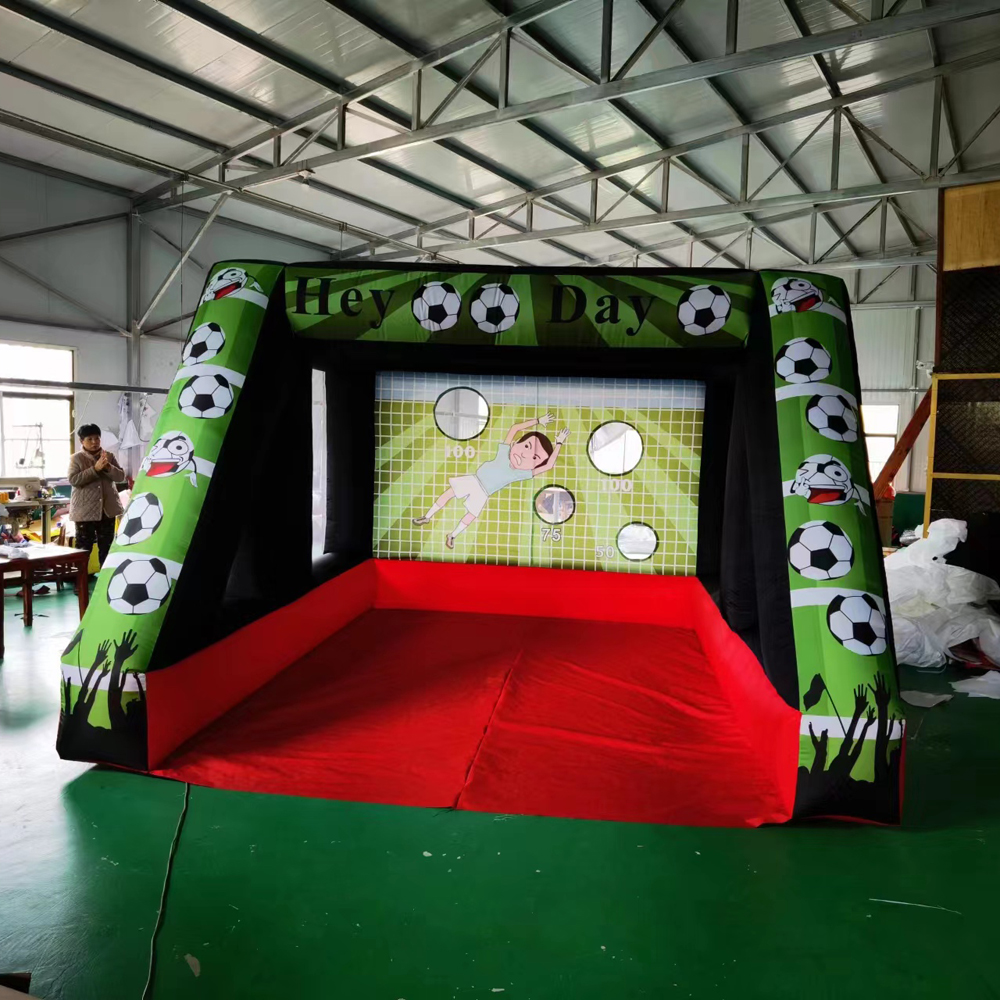 Portable inflatable football game soccer goal target gate post kick shooting for outdoor rental business