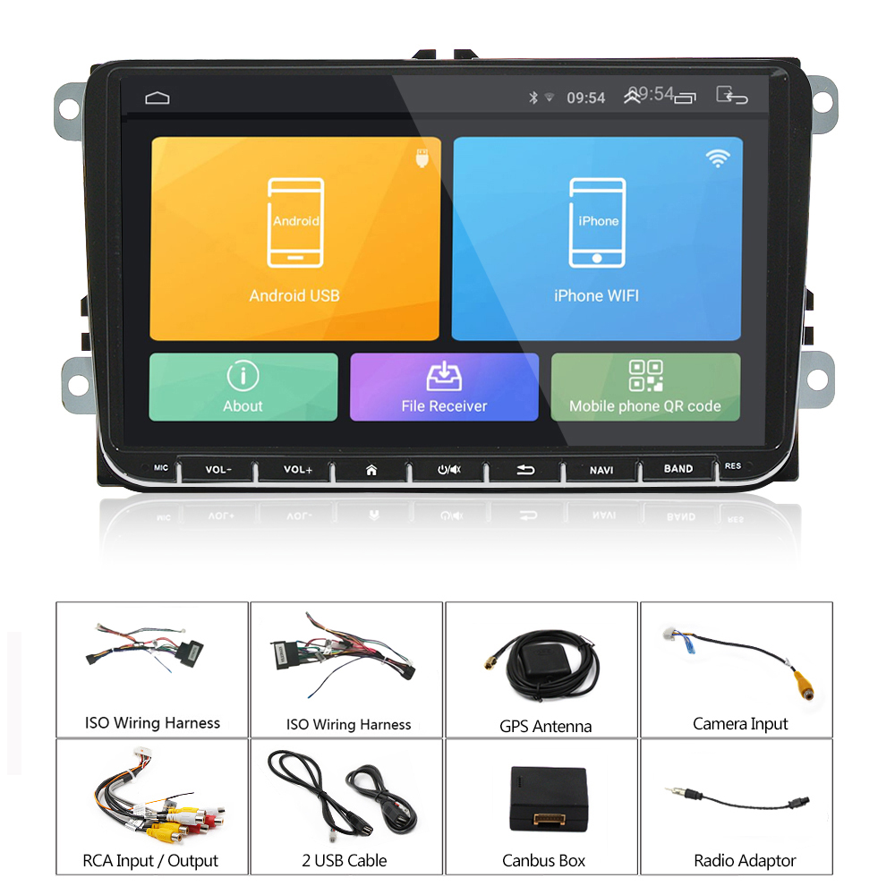 2 din Car Radio Android 9" HD Autoradio Multimedia Player For VW Golf 5 6 Jetta MK5 MK6 Tiguan CC Polo Passat b6 b7