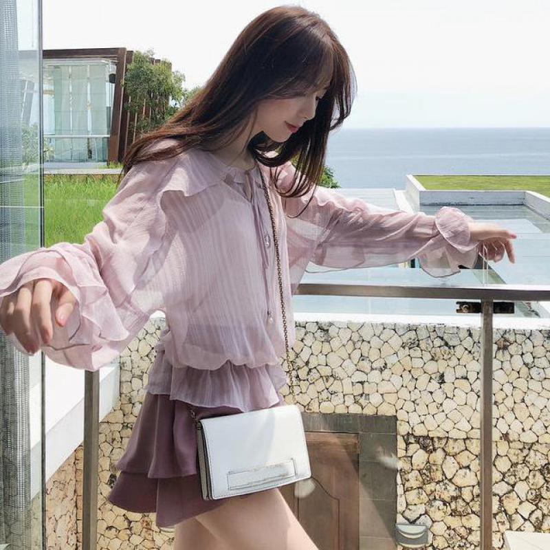 Women' Blouses & Shirts 2022 Fall Summer Women Ruffle Blouse Soild Fairy Loose Chiffon Shirt Korean Style Temperament Full Sleeve Ruffled T, Beige
Women' Blouses & Shirts 2022 Fall Summer Women Ruffle Blouse Soild Fairy Loose Chiffon Shirt Korean Style Temperament Full Sleeve Ruffled T, Beige