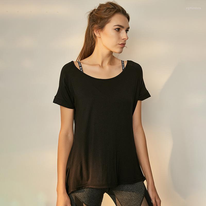 Active Shirts Comfortable Model Top Yoga Women Short Sleeve Cross Wrap Backless T-shirt Summer Thin Loose Sport Tee Fitness Clothing, Black
Active Shirts Comfortable Model Top Yoga Women Short Sleeve Cross Wrap Backless T-shirt Summer Thin Loose Sport Tee Fitness Clothing, Black