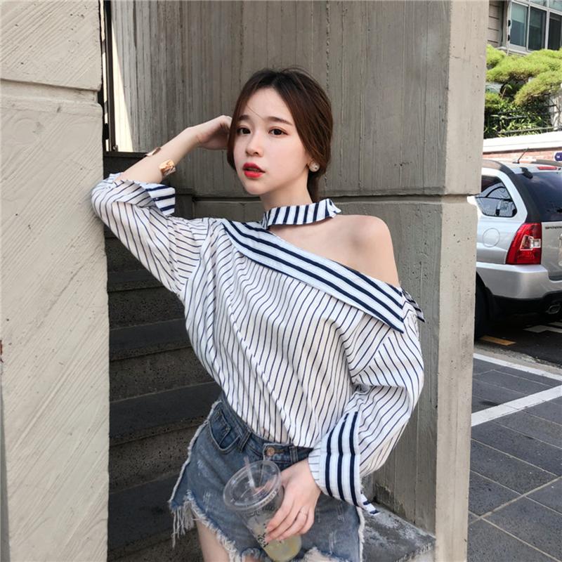 Women's Blouses & Shirts 2022 Brand Hollow Out Stylish Women Skew Collar Loose Oversized Striped Blouse Plus Size Tops Chemise Blusa, Blue
Women's Blouses & Shirts 2022 Brand Hollow Out Stylish Women Skew Collar Loose Oversized Striped Blouse Plus Size Tops Chemise Blusa, Blue