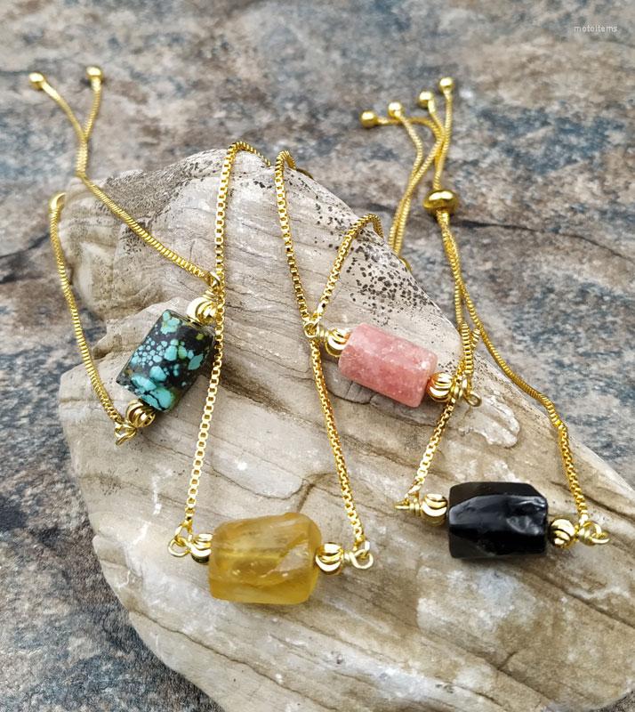 Strand Natural Small Black Tourmaline Rhodochrosites Turquoises Gold Chain Tennis Adjustable Bracelet M0070
Strand Natural Small Black Tourmaline Rhodochrosites Turquoises Gold Chain Tennis Adjustable Bracelet M0070