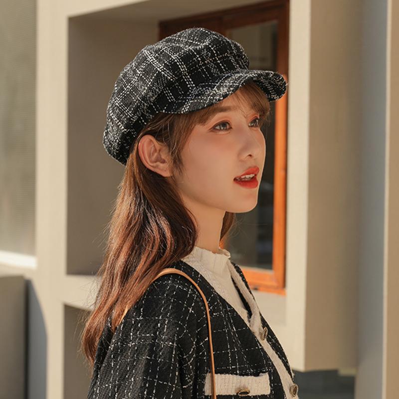 Berets Black White Grey Grild Plaid Boy Caps Women Autumn Winter Warm Female Ladies Girl Octagonal Fashion Retro Painter Hats
Berets Black White Grey Grild Plaid Boy Caps Women Autumn Winter Warm Female Ladies Girl Octagonal Fashion Retro Painter Hats